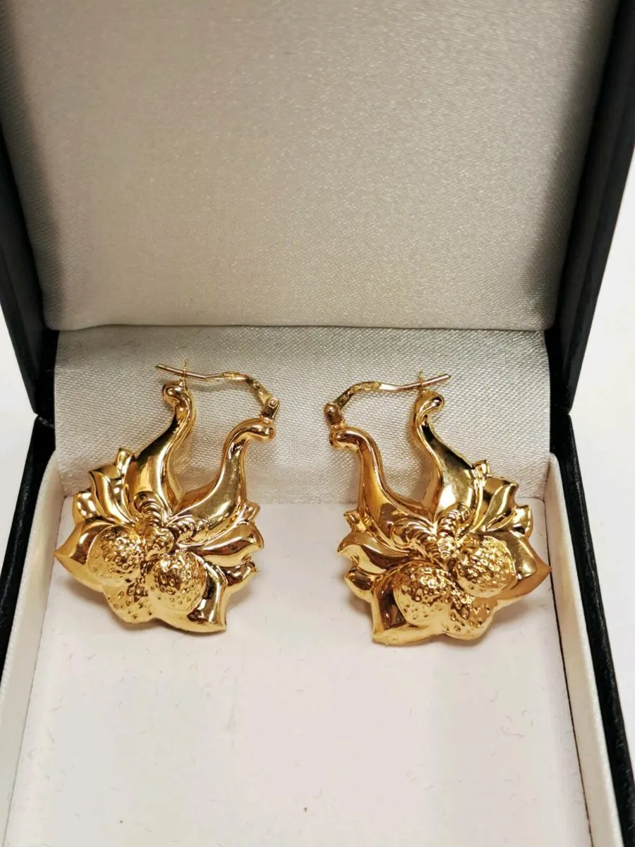 9K Gold Strawberry Earrings 9CT - Image 2
