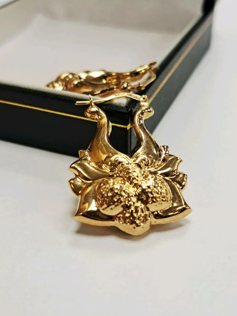 9K Gold Strawberry Earrings 9CT - Image 3