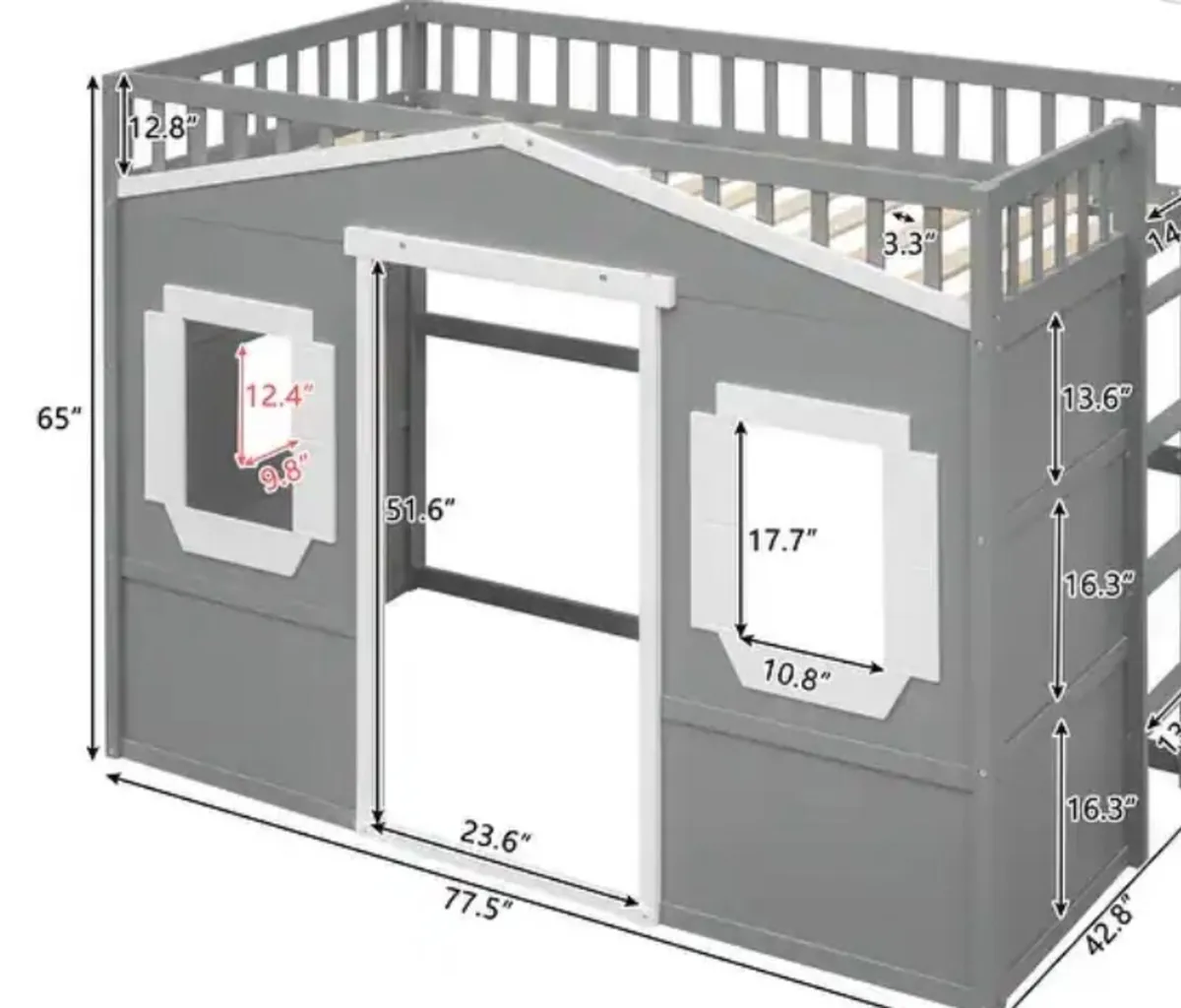 Kids mid sleeper house bed - Image 2