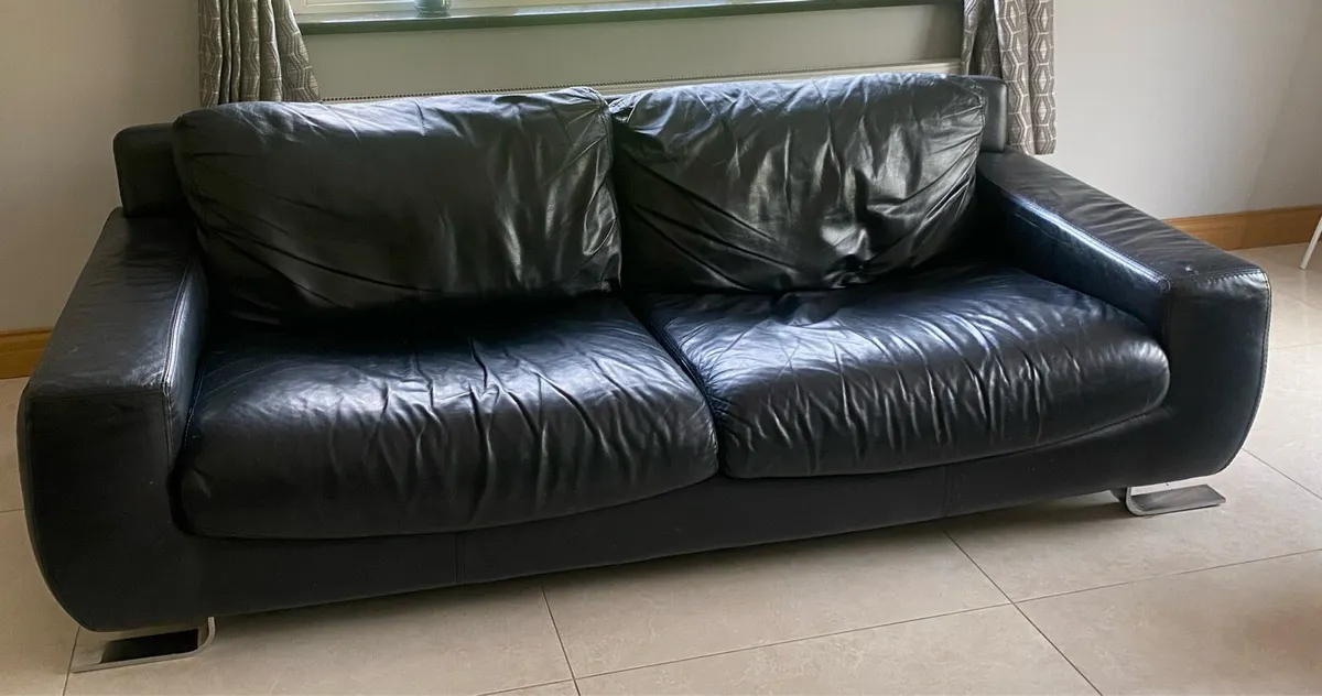 3 & 2. Leather sofas - Image 3