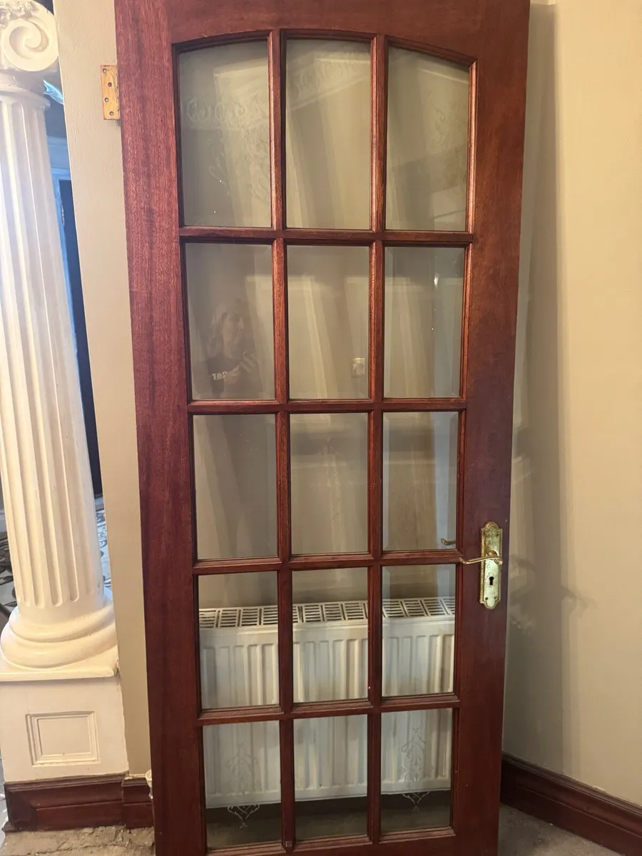 Teak glass door