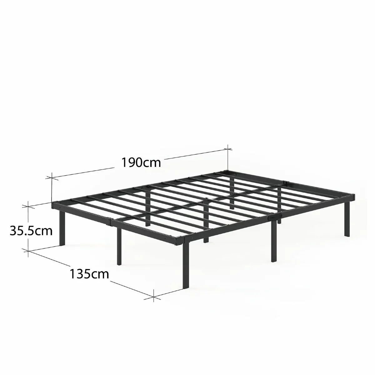Caleb Double Bed frame - 135x190 cm 36cm Height Me - Image 2