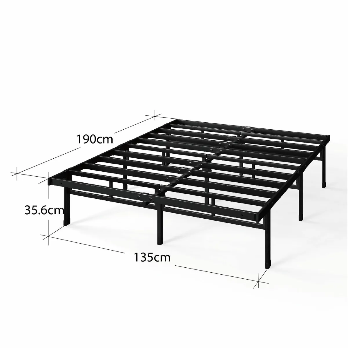 Justin Double Bed frame - 135x190 cm 36cm Height M - Image 2
