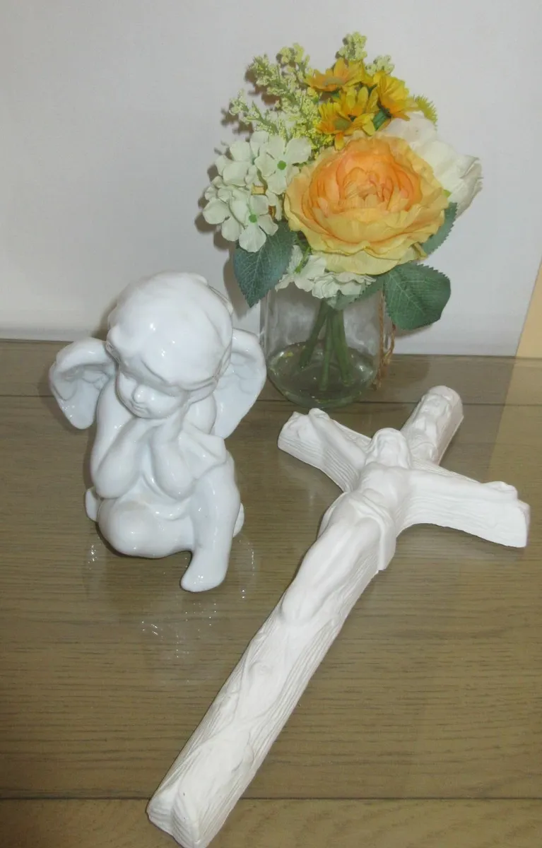 Vintage Angel Holy cross cupid Gift Religious - Image 2