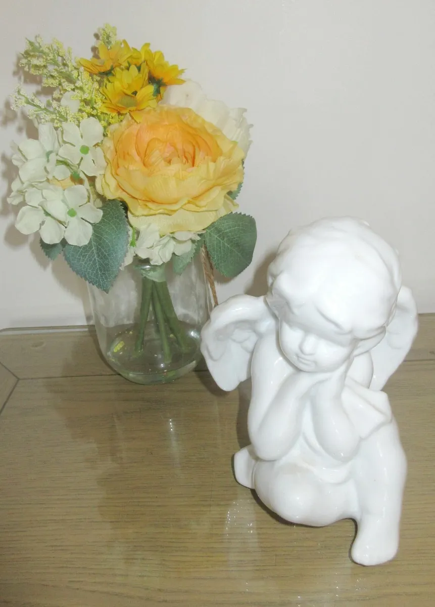 Vintage Angel Holy cross cupid Gift Religious - Image 4