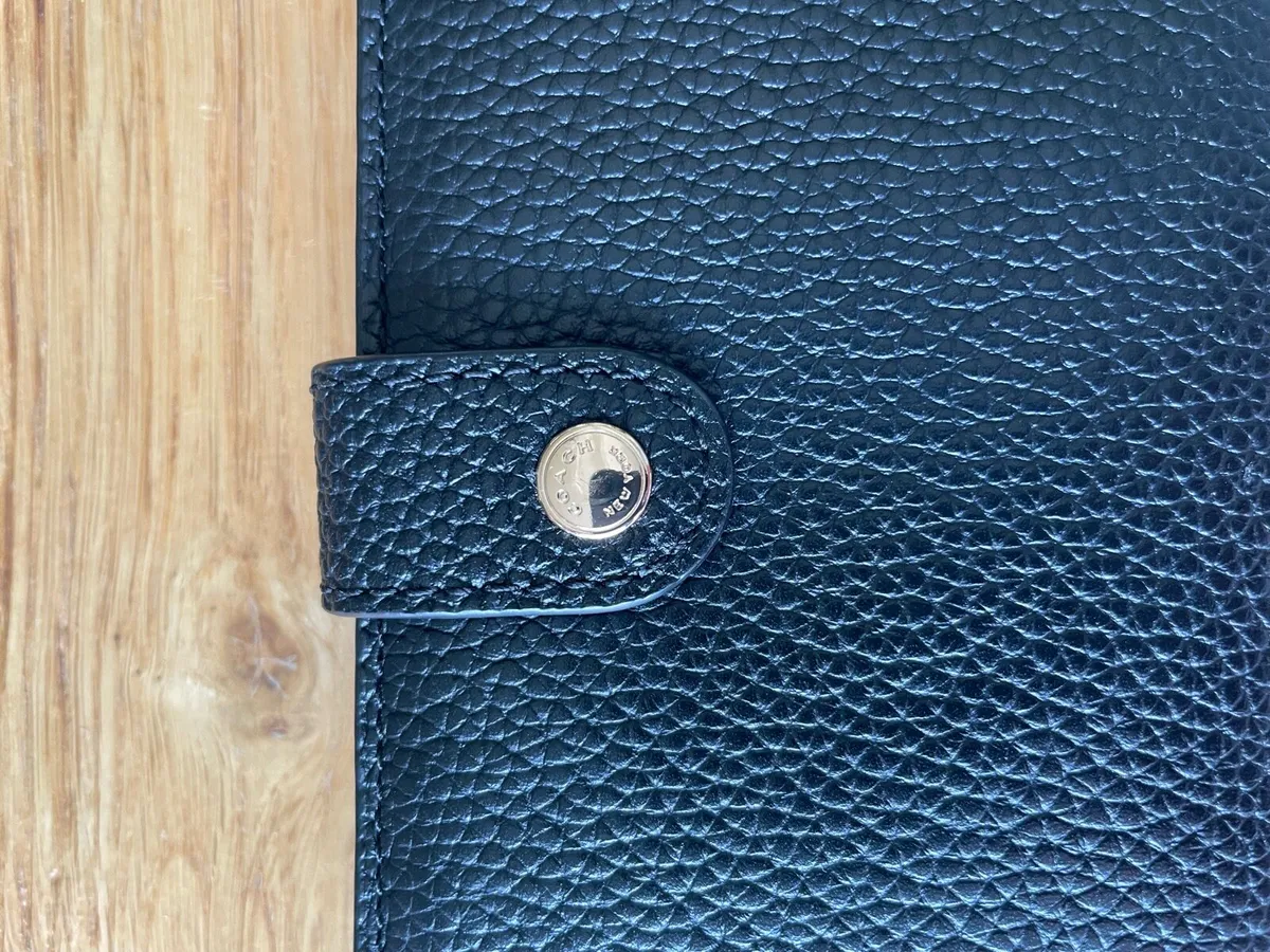 Coach Pebbled Black Leather Phone Wristlet Wallet - Image 2