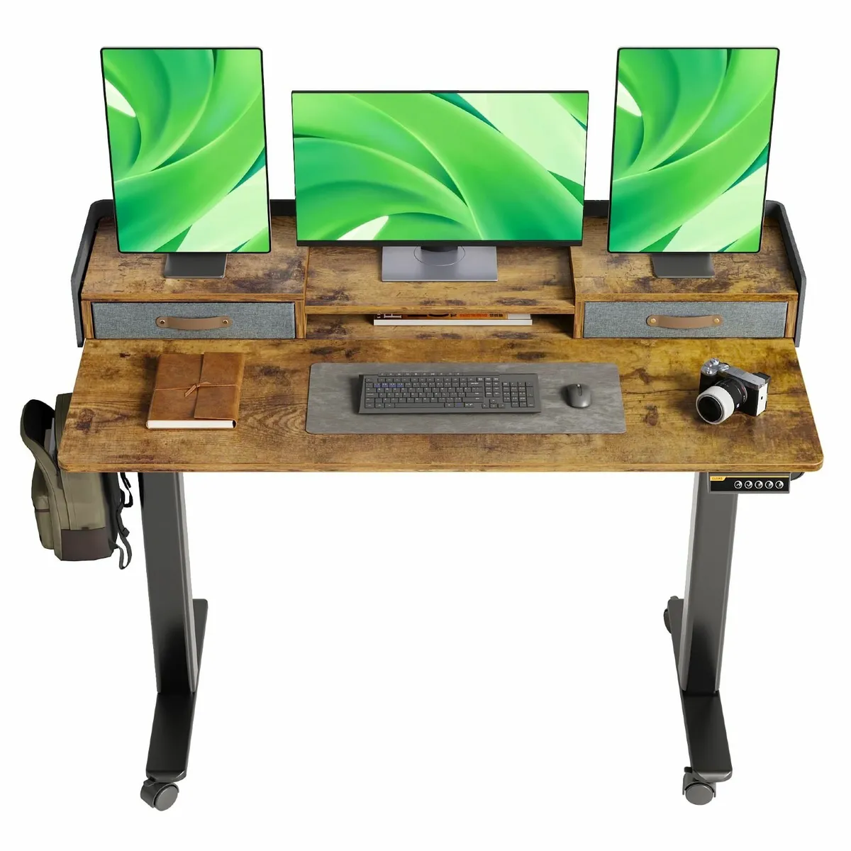 Electric Standing Desk Drawers 120x60cm Height Adj - Image 1