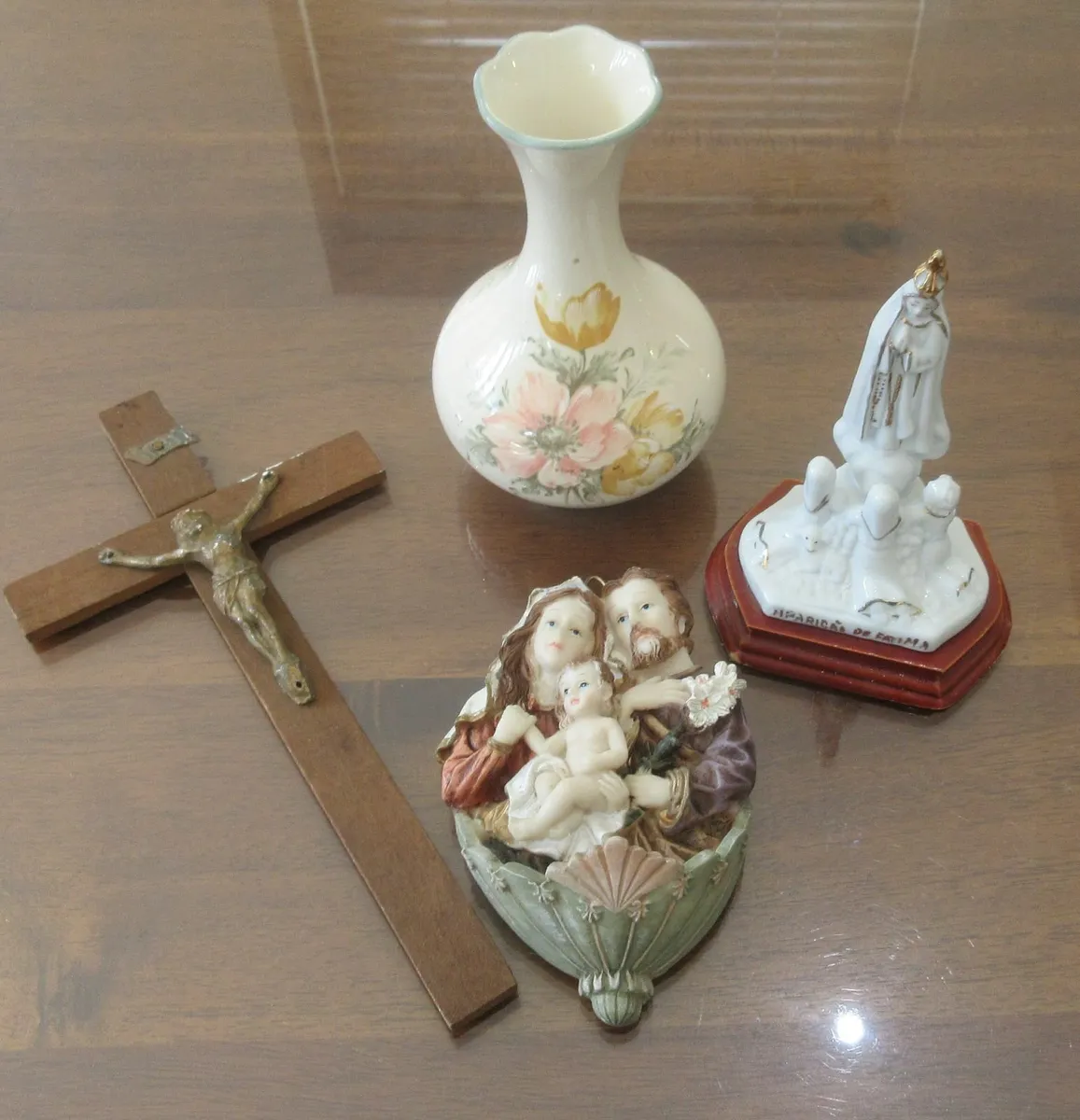 vintage cross fountain holy Religious cottage gift - Image 3