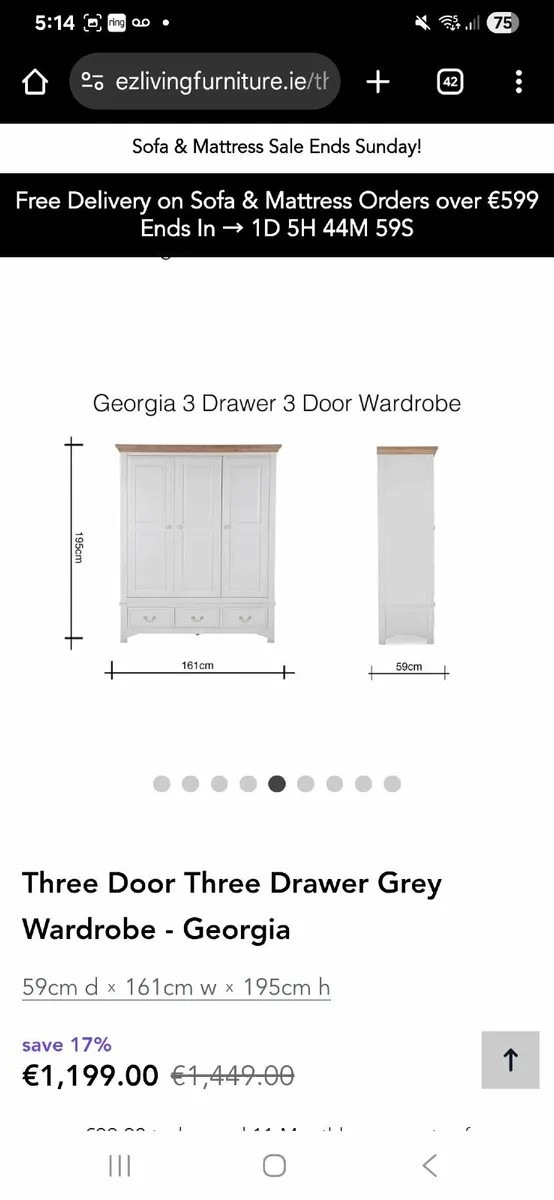 3 door wardrobe - Image 2