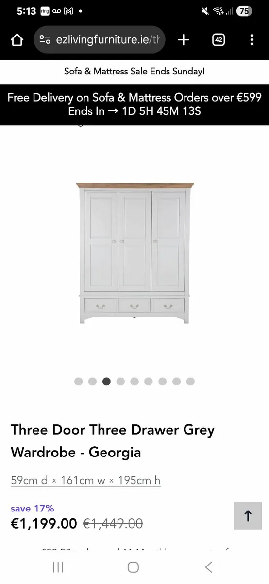 3 door wardrobe - Image 3