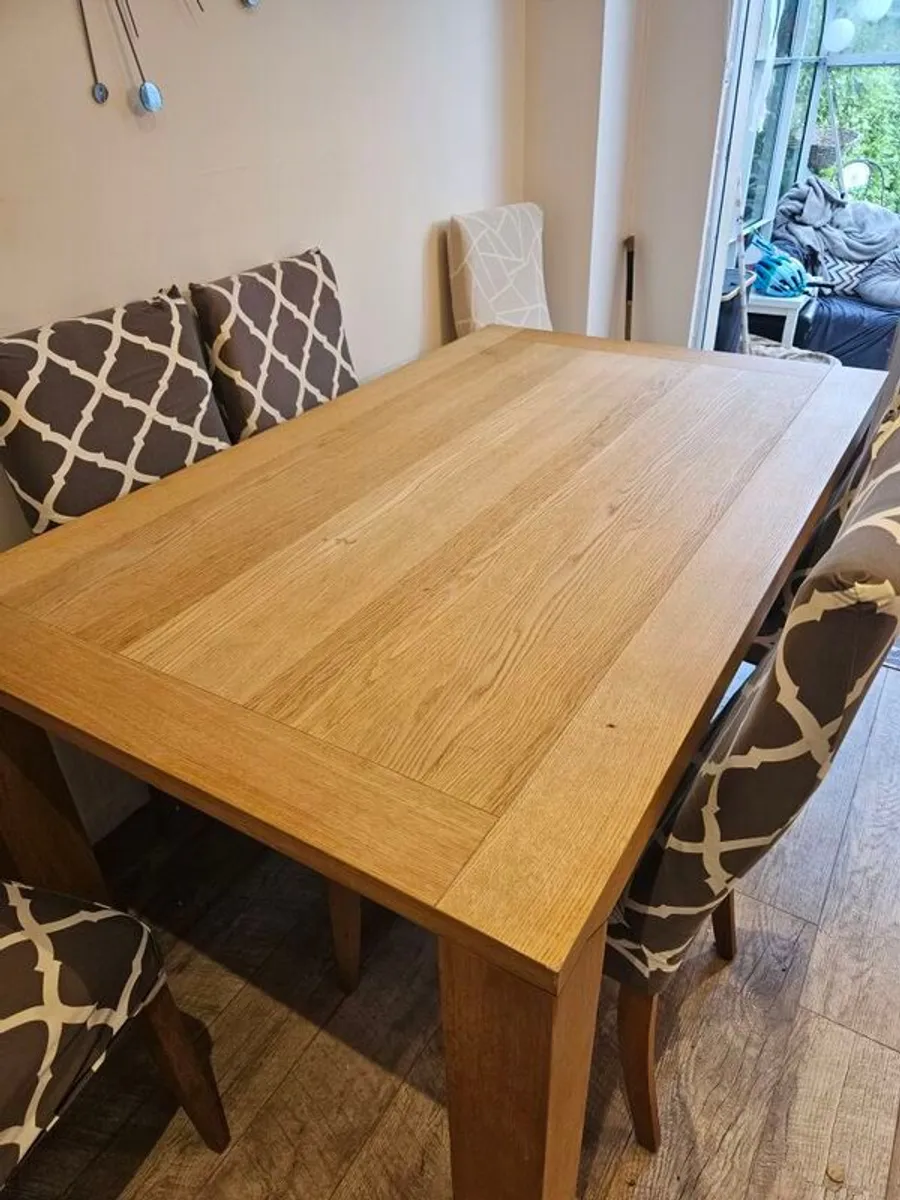 oak wooden table and chair, 6 to 8 people, extendable - Image 2