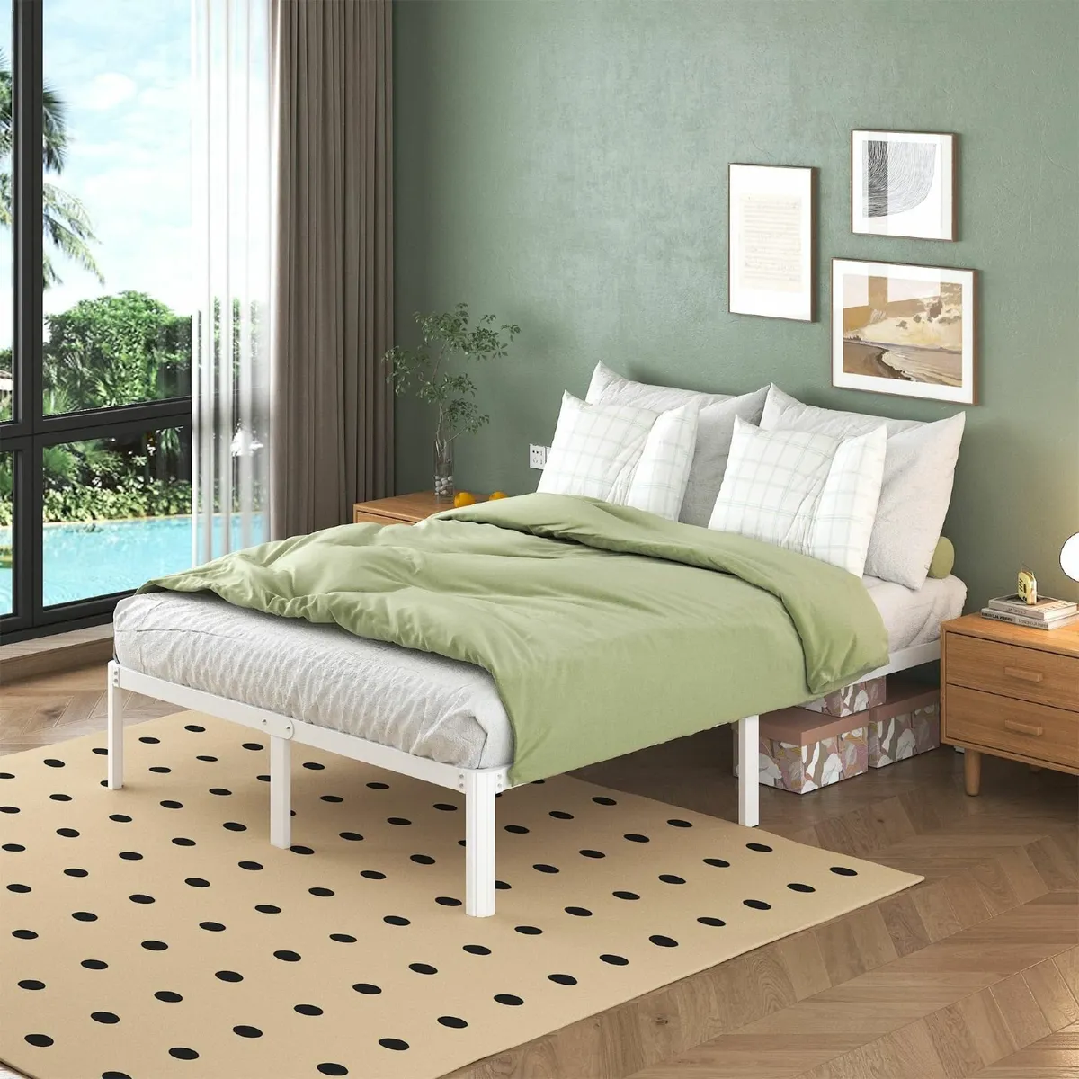 King Size Bed Frame 305 cm High Rounded Corner Leg - Image 3