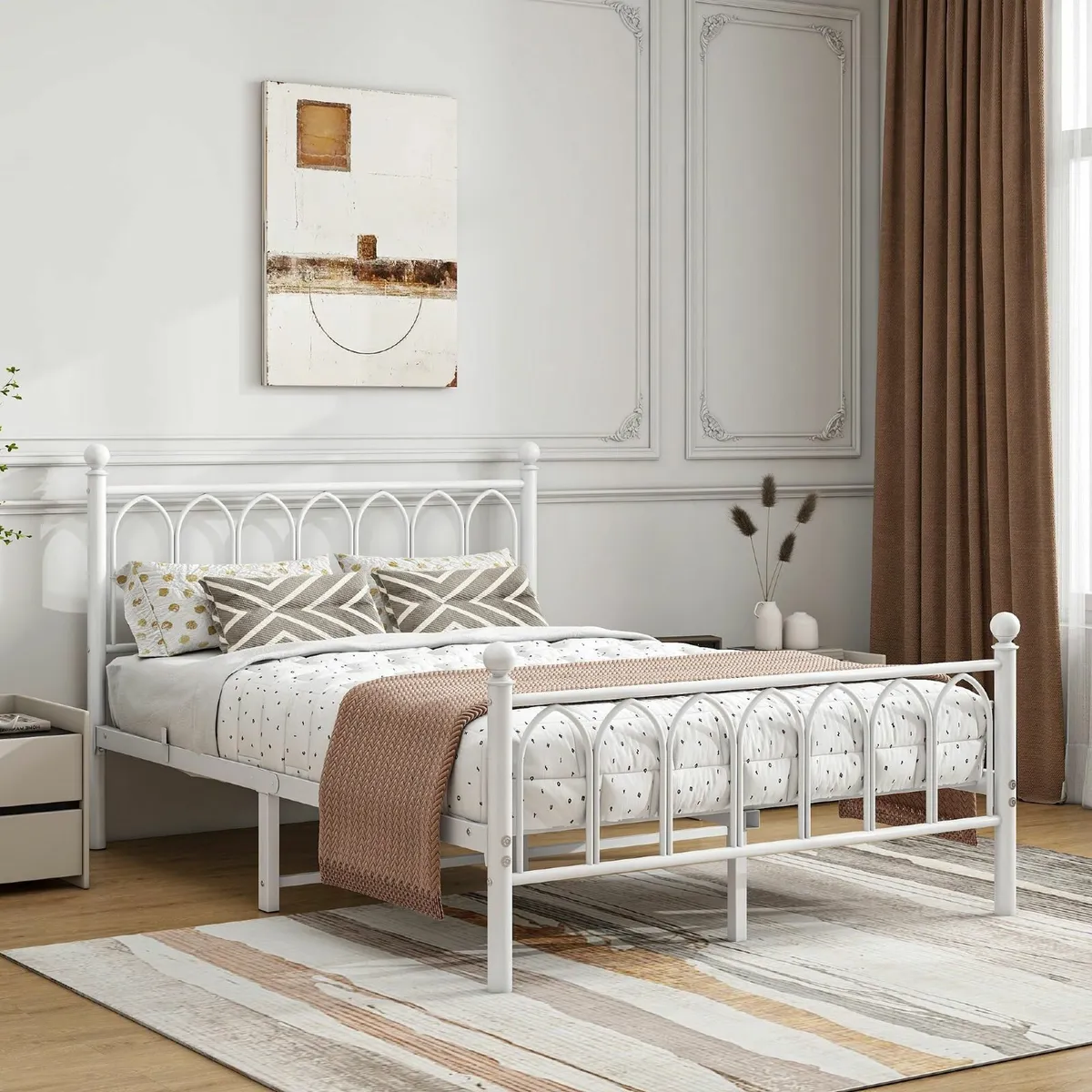 Double Bed Frame Headboard and FootboardMetal Plat - Image 3