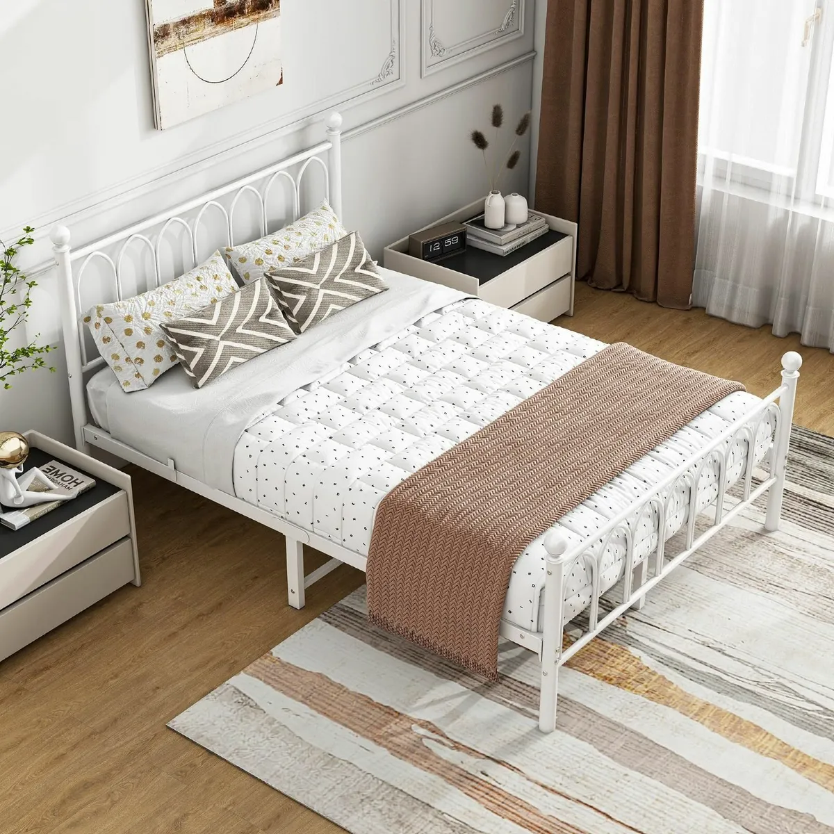 Double Bed Frame Headboard and FootboardMetal Plat - Image 4