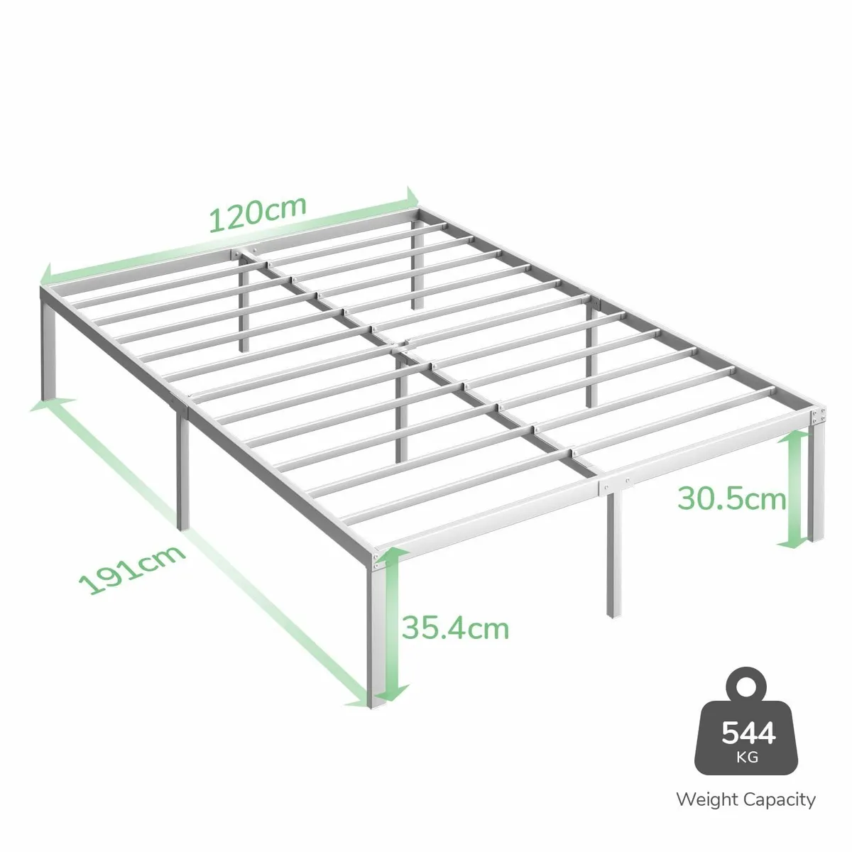 305cm Metal Small Double Bed Frame Platform Steel - Image 3