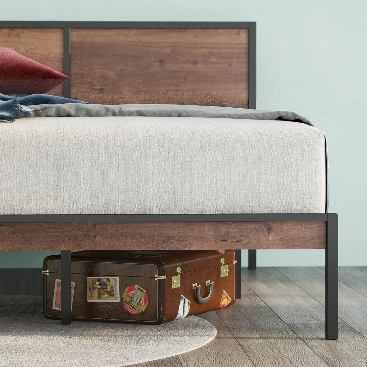 Mory Single Bed frame - 90x190 cm 30 Height Metal - Image 4