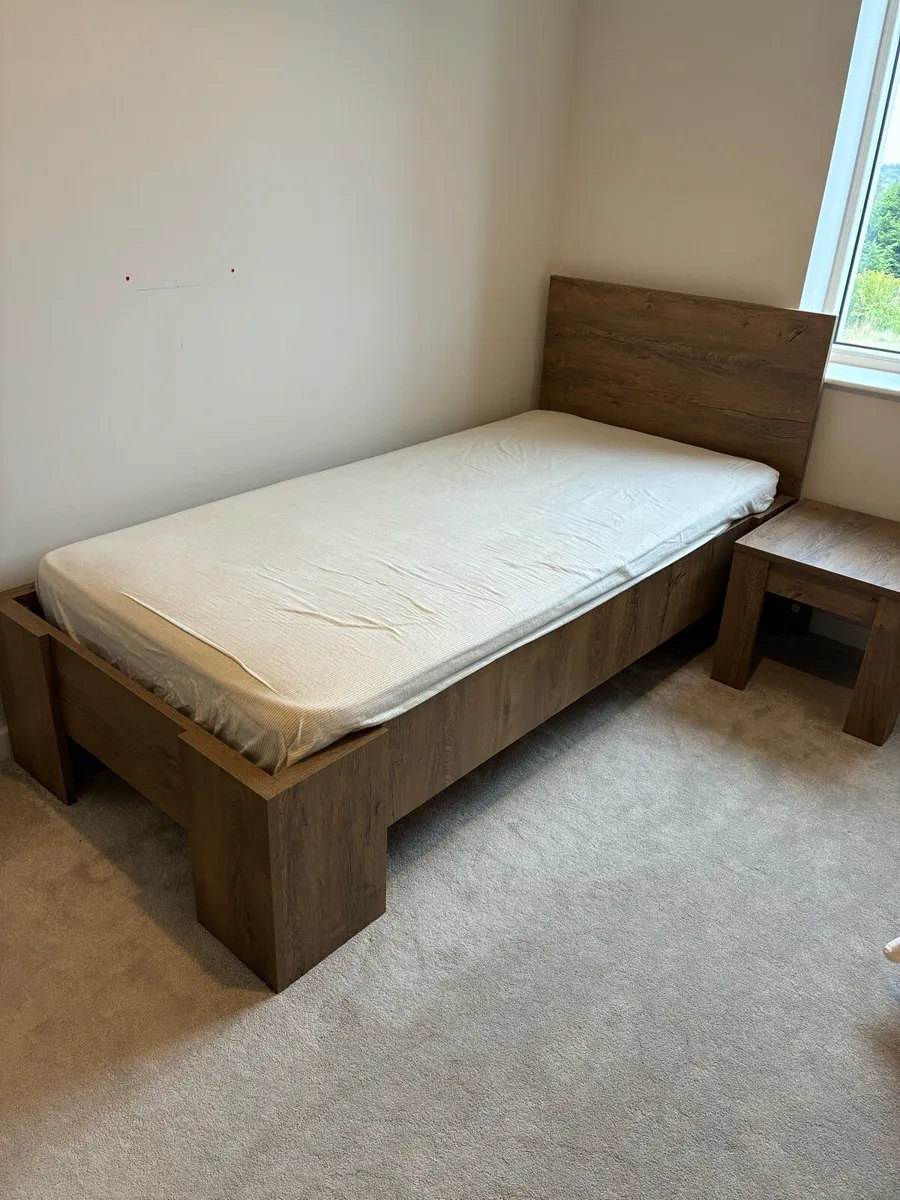 Single Bed Frame with Mattress and Bedding - Image 1