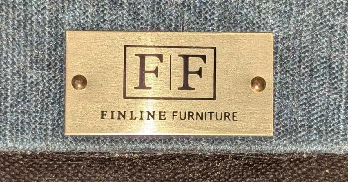 Petrol Blue Finline Sofa Couch Setee - Image 3