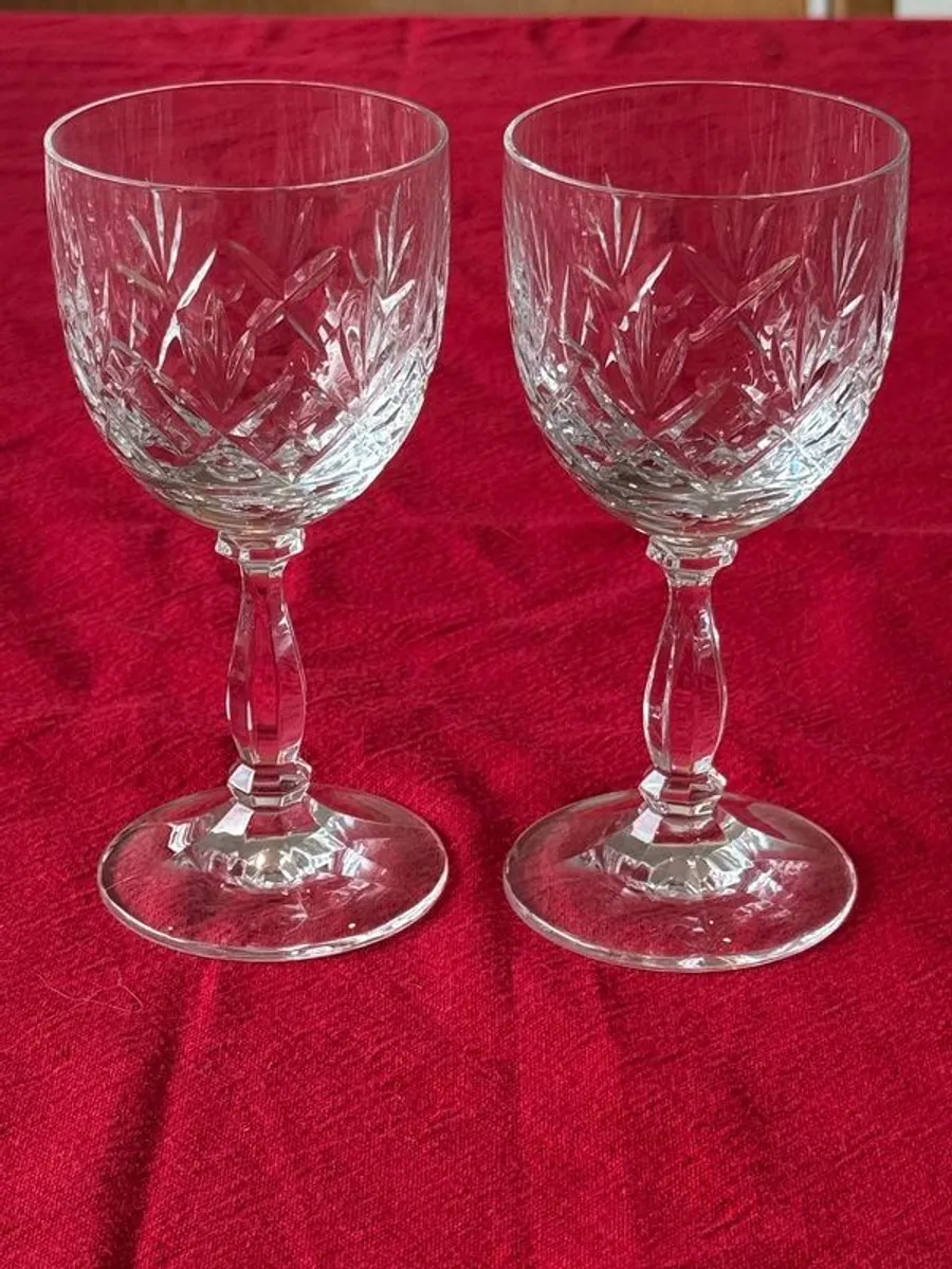 Set of 2 Vintage Royal Albert German Lead Crystal Claret Glasses - Image 1