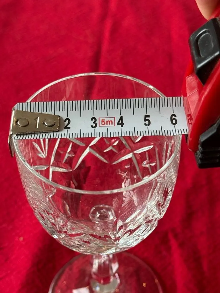 Set of 2 Vintage Royal Albert German Lead Crystal Claret Glasses - Image 4