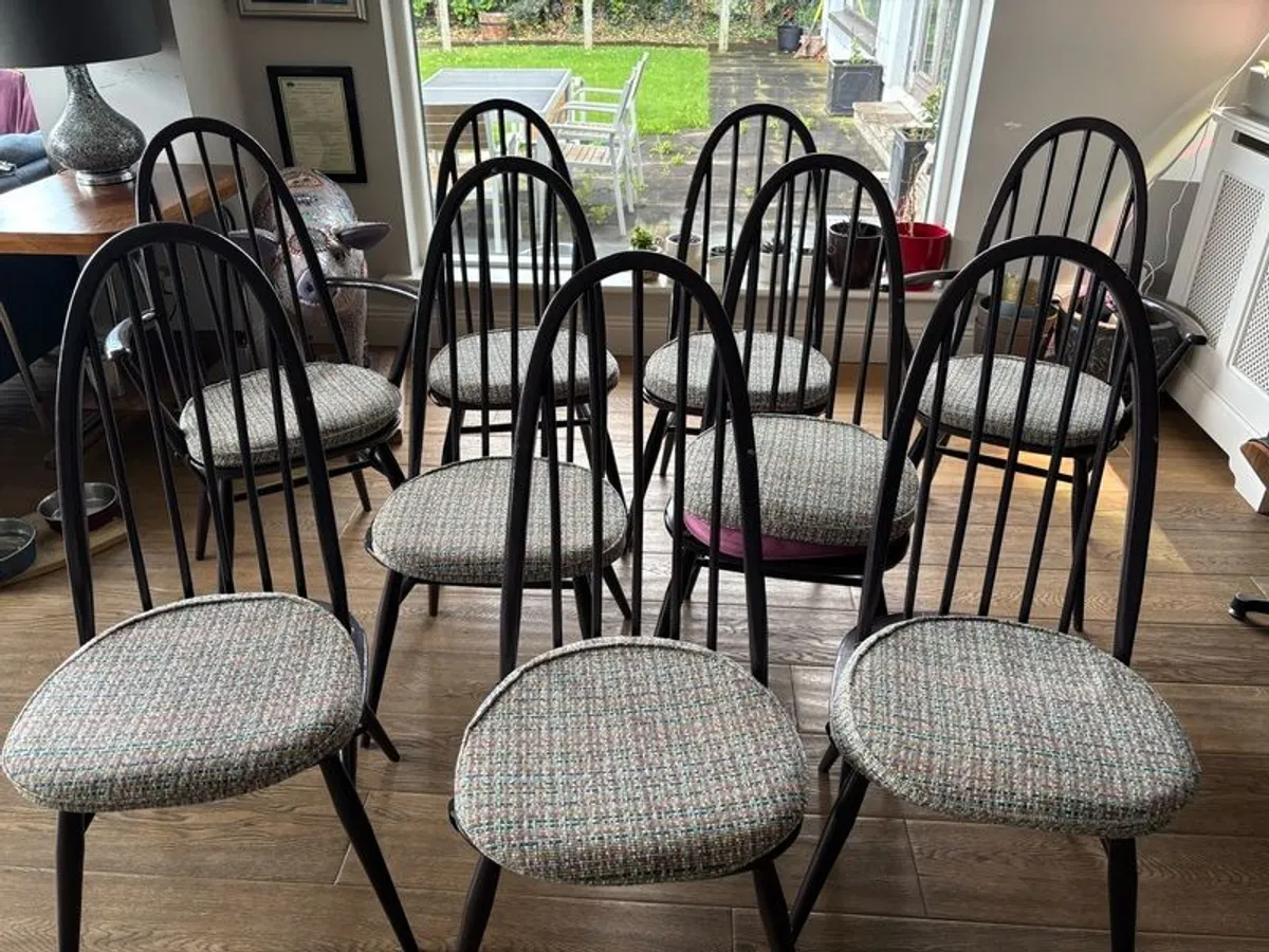 Set of 9 Ercol Quaker Dining Chairs - Image 1