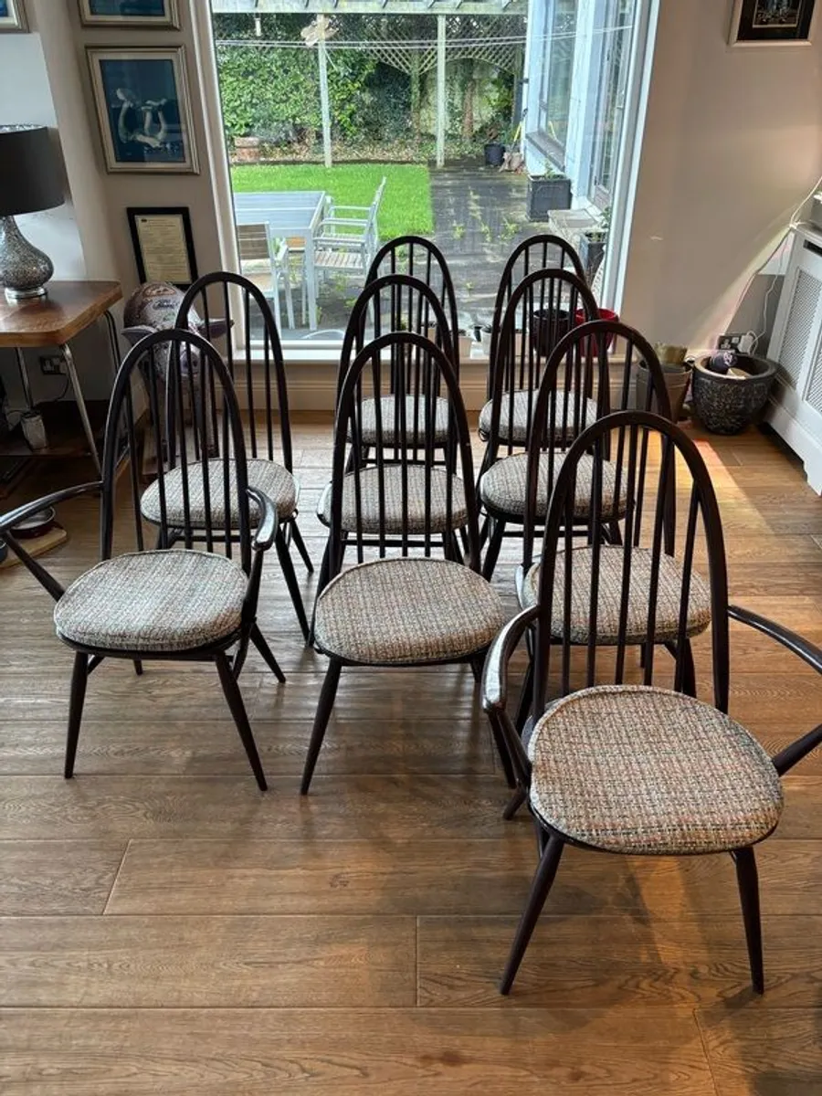 Set of 9 Ercol Quaker Dining Chairs - Image 2