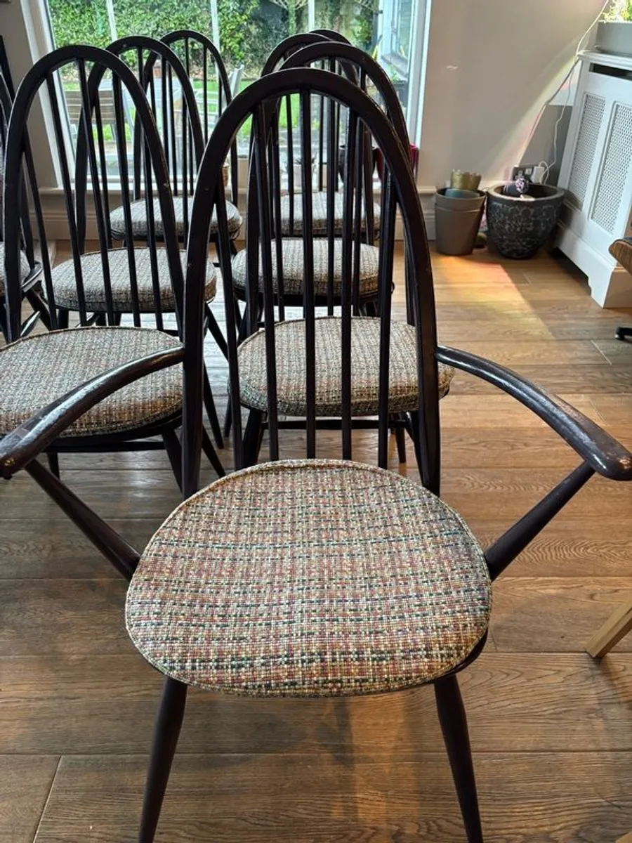 Set of 9 Ercol Quaker Dining Chairs - Image 3