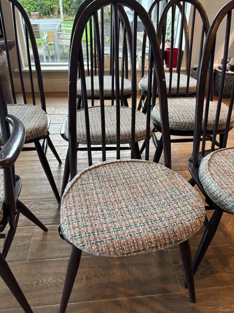 Set of 9 Ercol Quaker Dining Chairs - Image 4