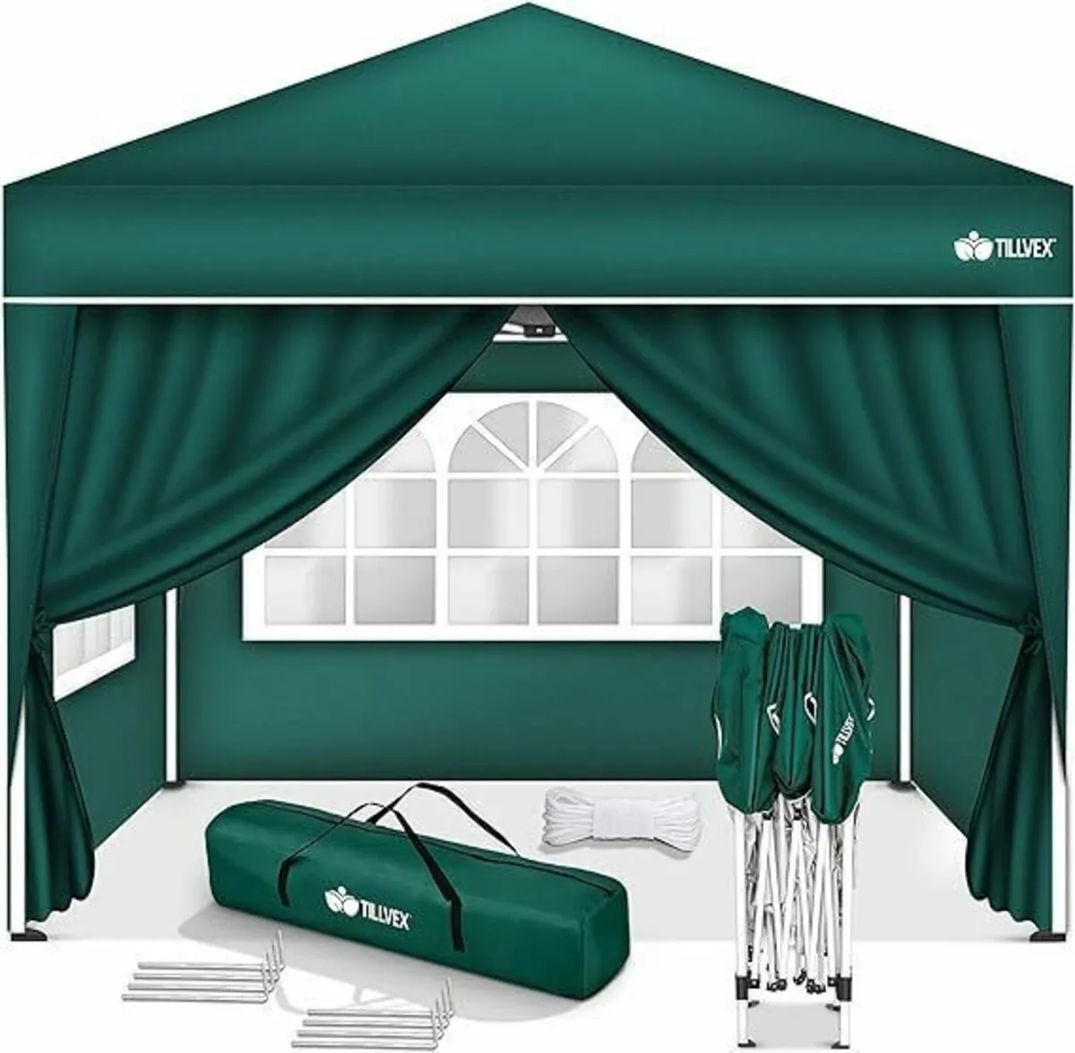 Gazebo 3 x 3 m Waterproof Pop-Up with 4 side panel - Image 3