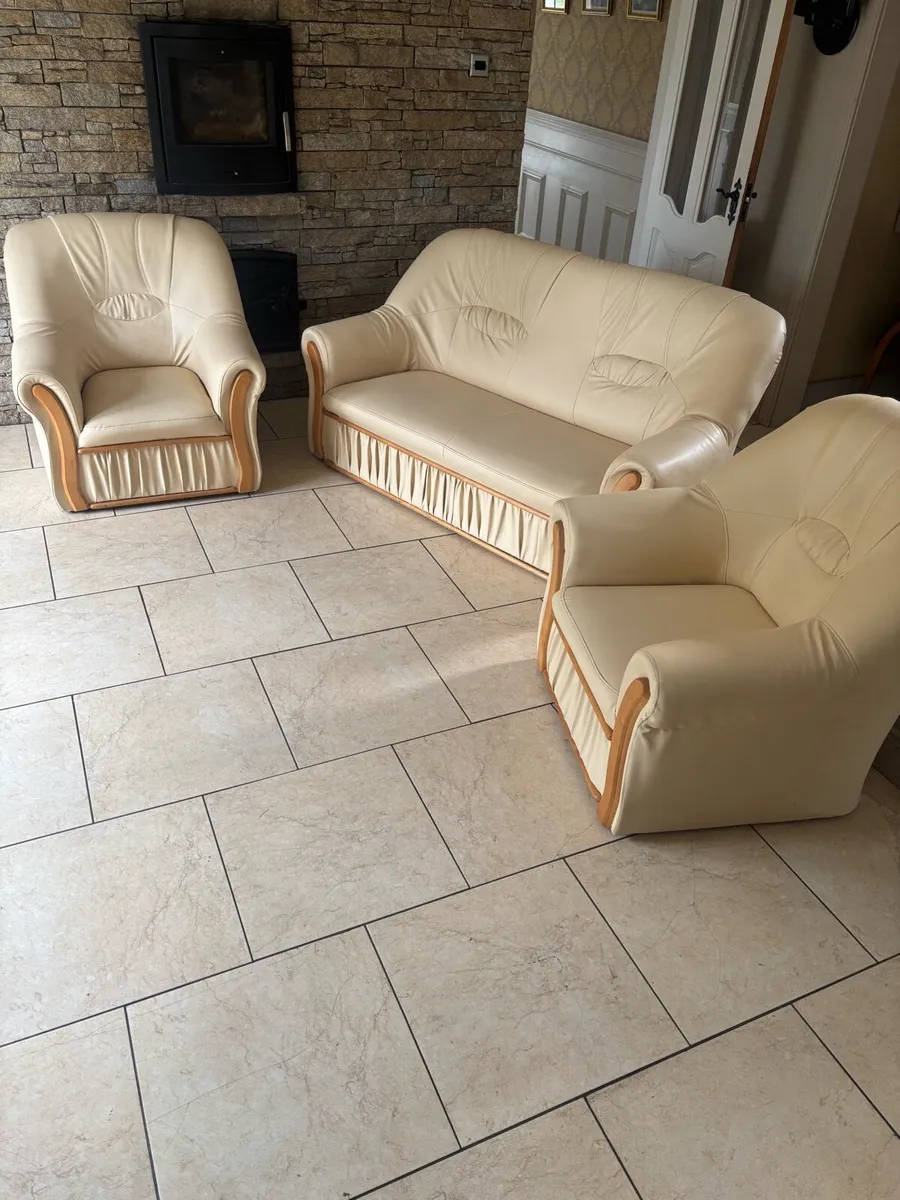Faux leather couches