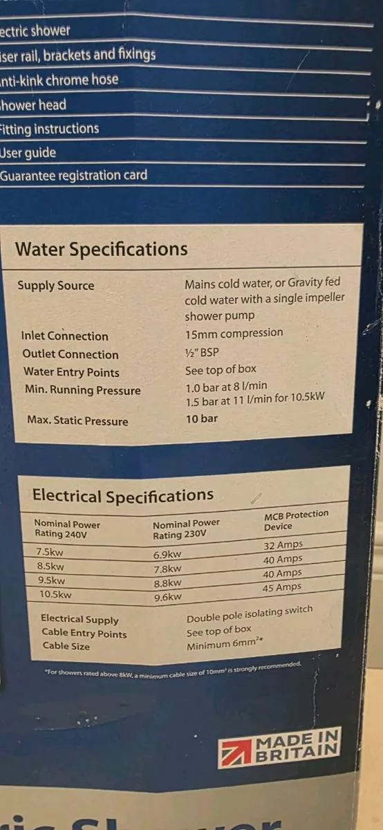 Electric Shower Triton T80Z 9.5KW - Image 4