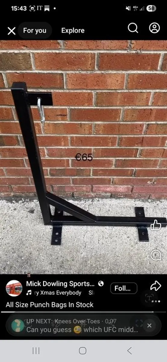 Punch bag and wall bracket - Image 2