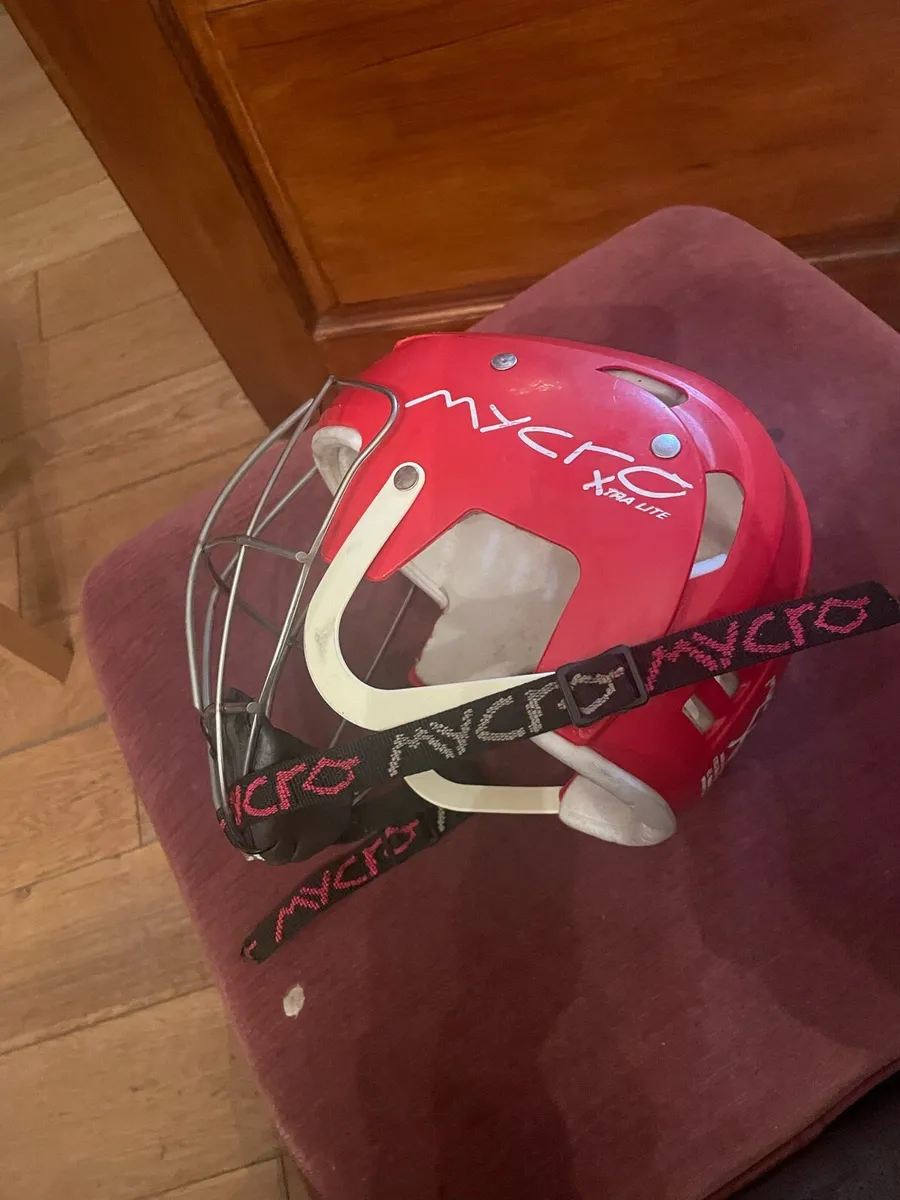 Red Mycro hurling helmet. - Image 3