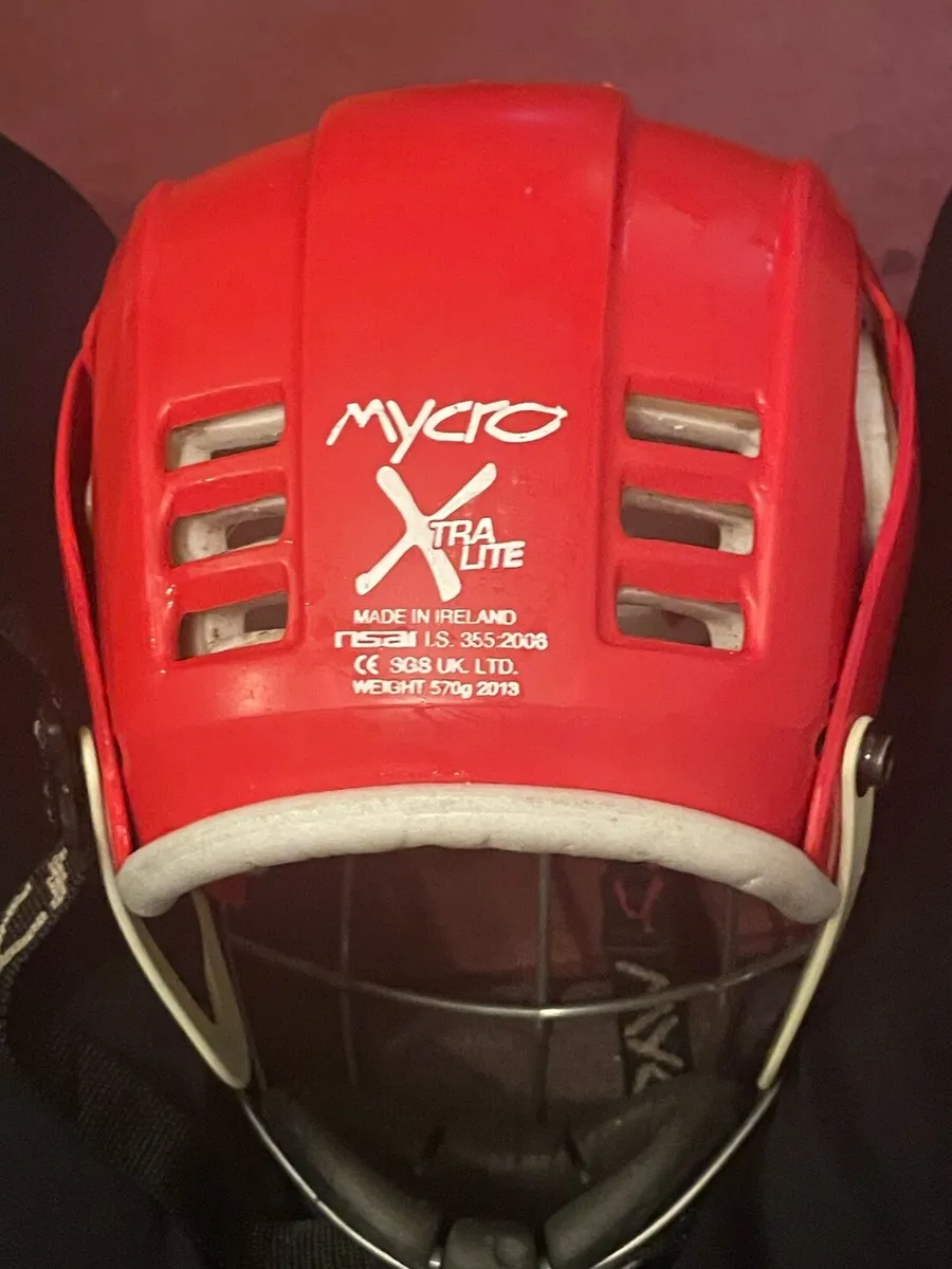 Red Mycro hurling helmet. - Image 4