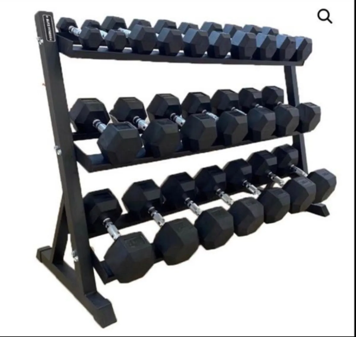 Hex Dumbbells 2.5kg - 30kg + 3 tier storage rack