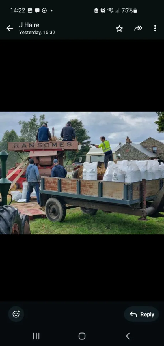 Bags of Feed Corn and Bales of straw - Image 1