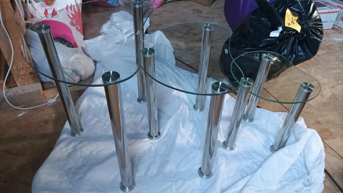 Glass nest of table's 3 - Image 2