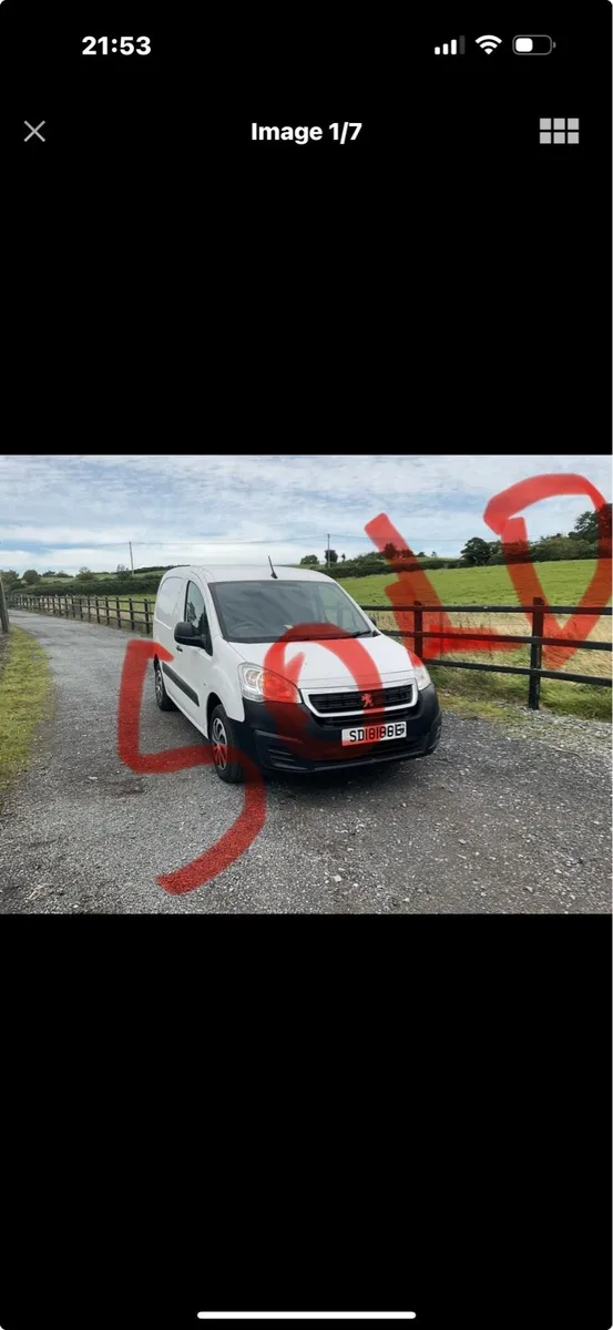 2018 Peugeot partner white sat nav 53k no vat - Image 1