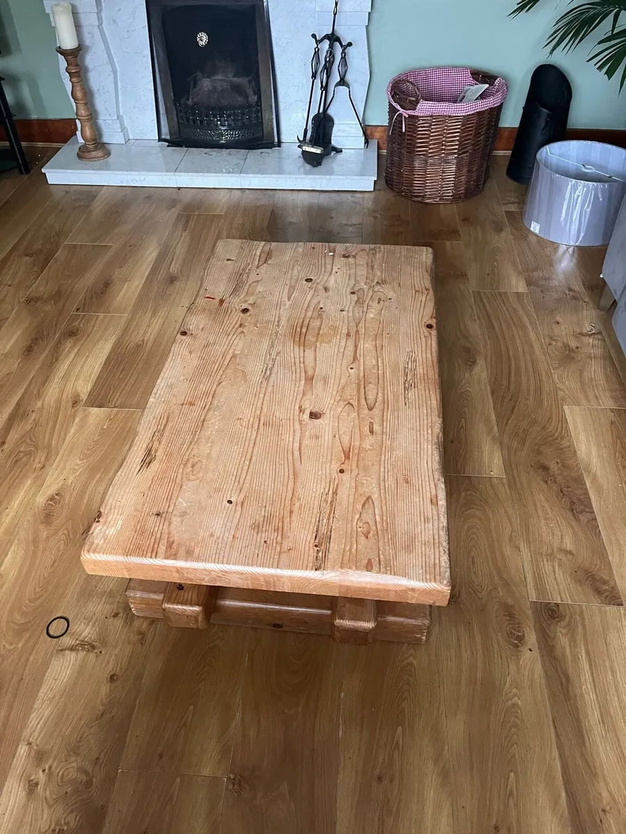 Rustic wooden coffee table - Image 1