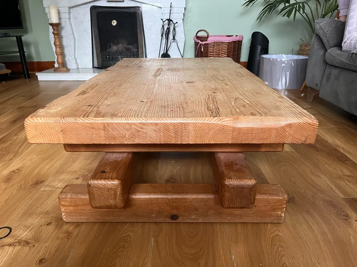 Rustic wooden coffee table - Image 2