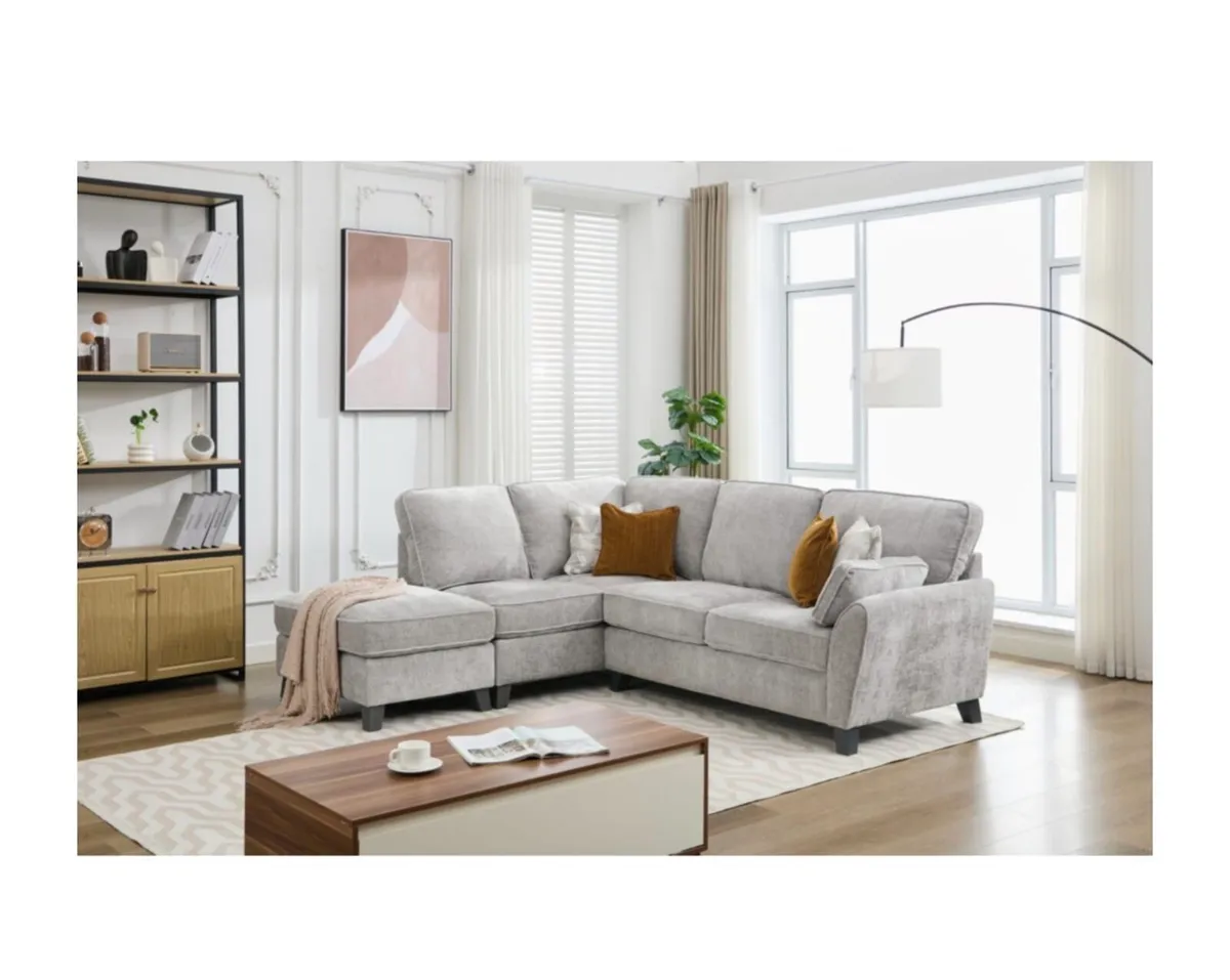 Cannes Corner Sofa Easy Clean Fabric -Ex Display - Image 1