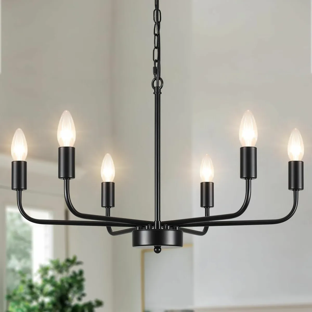 Black Chandeliers Ceiling Lights Living Room 6 Pen - Image 1