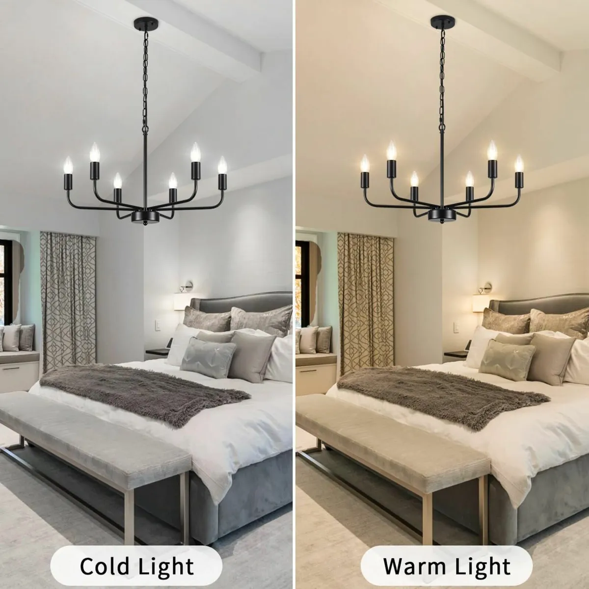Black Chandeliers Ceiling Lights Living Room 6 Pen - Image 4