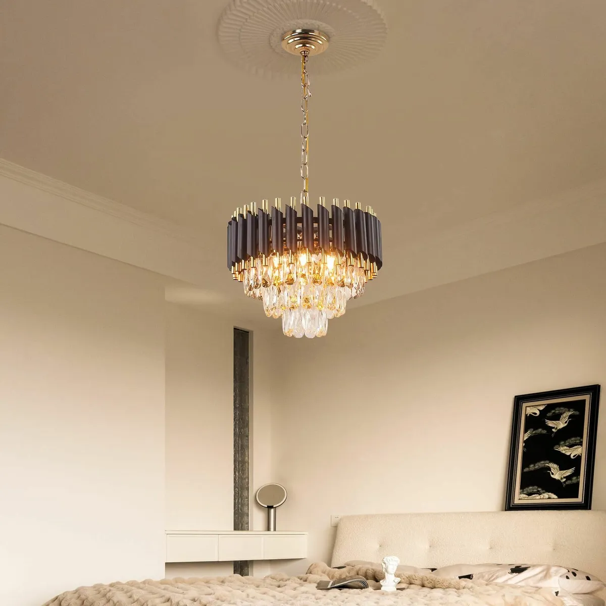 Modern Crystal Chandeliers 157 Black and Gold Chan - Image 3