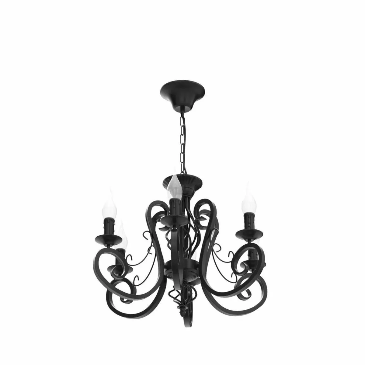 Pendant Chandelier Wrought Iron Antique Looking Ca - Image 4