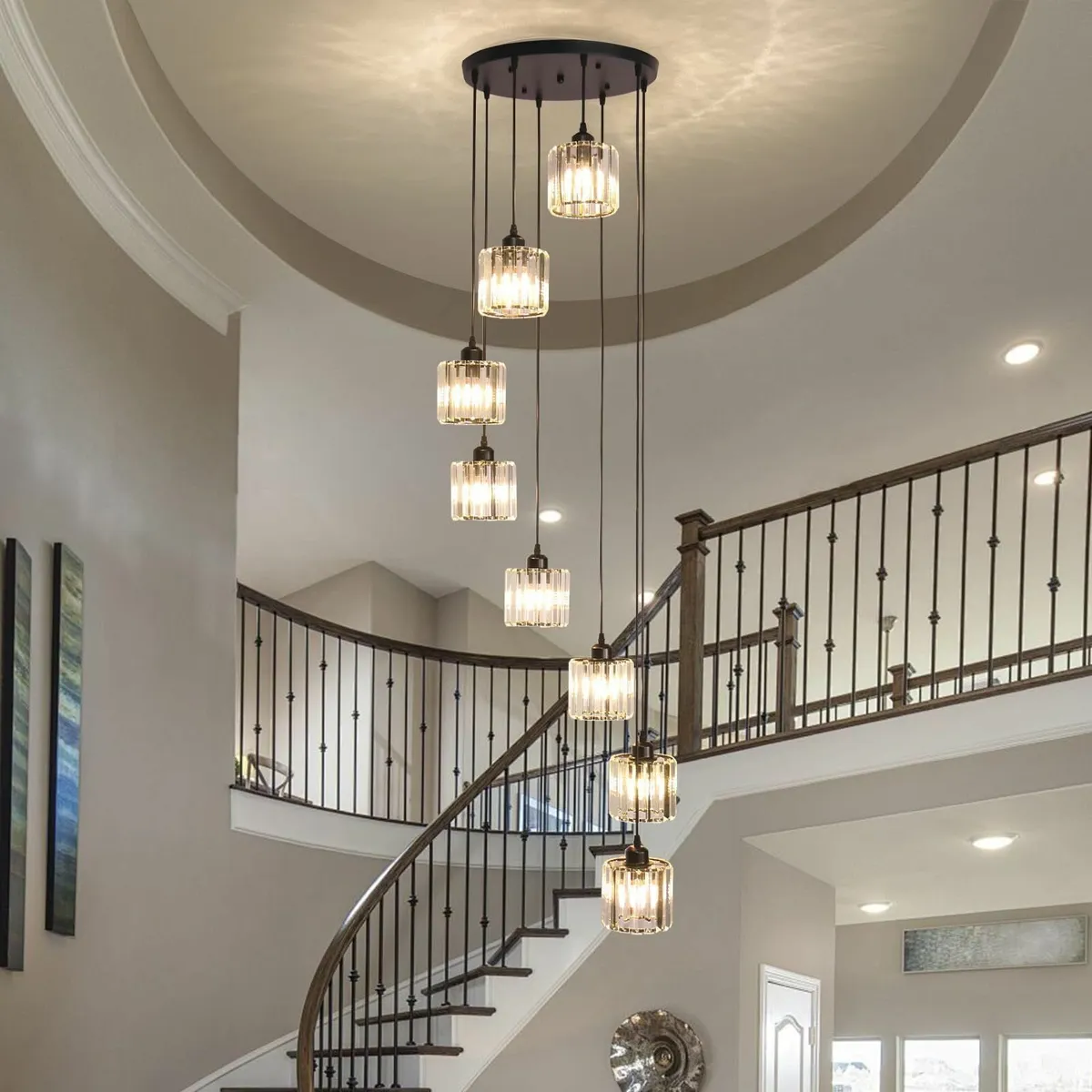 Long Chandeliers for High CeilingsModern Crystal P - Image 1