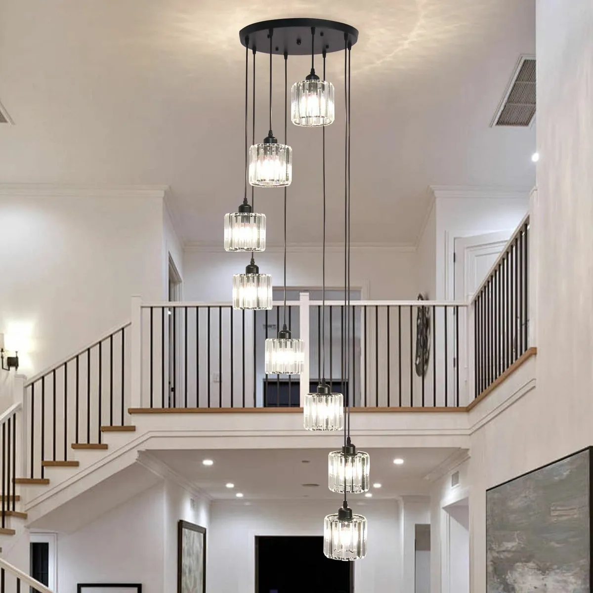Long Chandeliers for High CeilingsModern Crystal P - Image 3