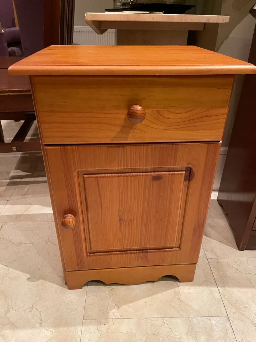 As New - Single Solid Pine Bedside Locker - Table