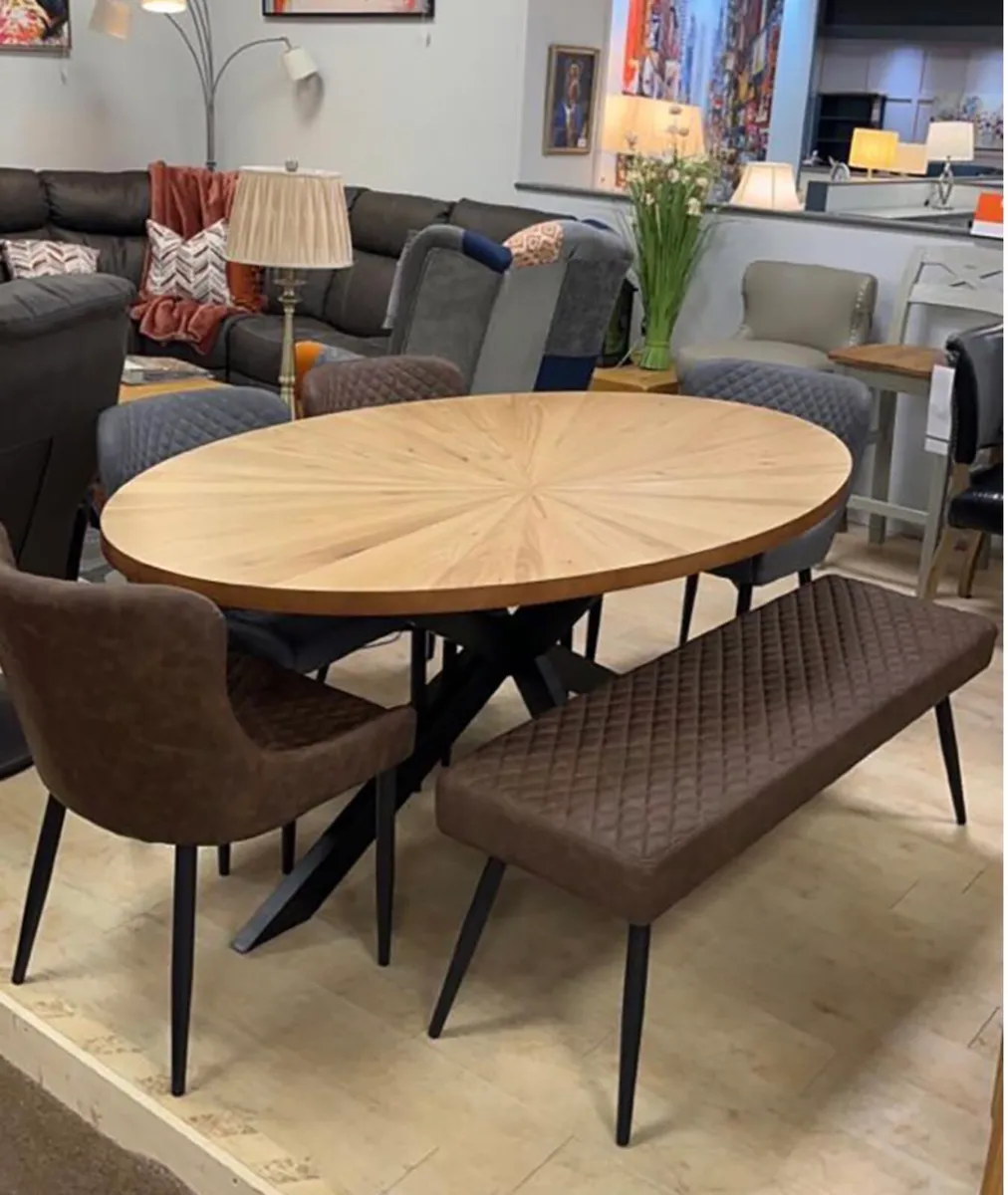Modern Oval Dining Table Oak (Ex Display) - Image 2