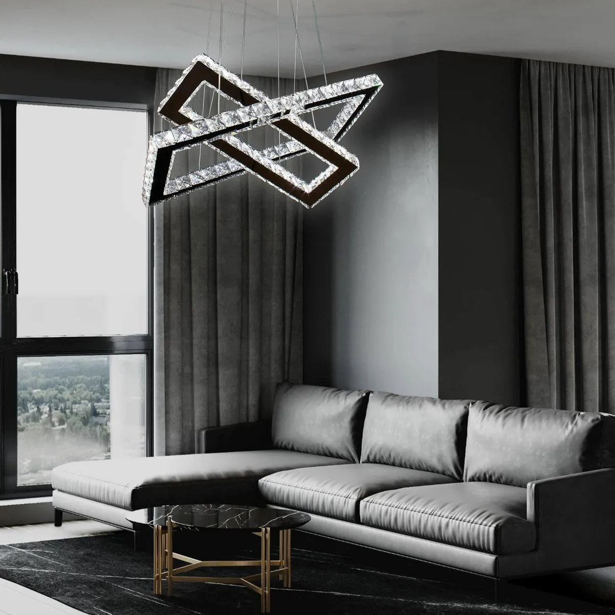 Modern Crystal Chandeliers Remote 205'' Dimmable 2 - Image 3